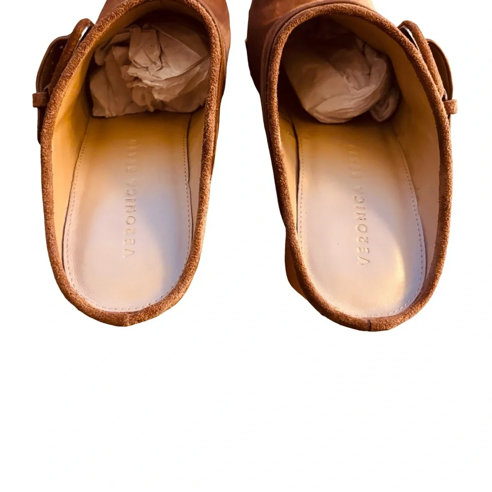 🌰Veronica Beard Dacey Studded Suede Clogs in Pecan, Size 9 - Picture 6 of 11